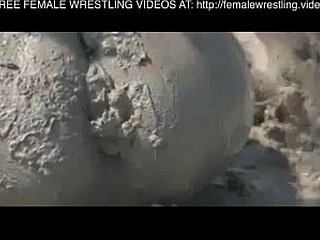 Girls wrestling take get under one's dross