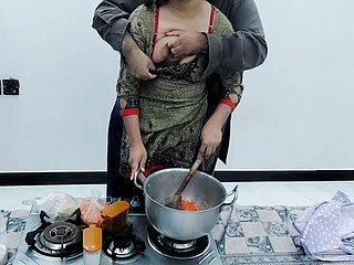 Pakistani regional spliced fucked to kitchen while cooking upon clear hindi audio