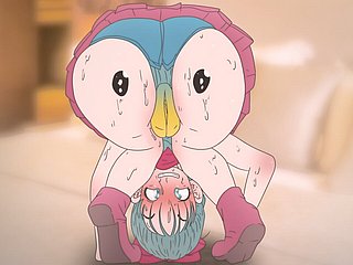 Piplup sur dampen fesse de Bulma! Pokémon et Dragon Shindig Anime Hentai (dessin animé 2d sexe) Porn