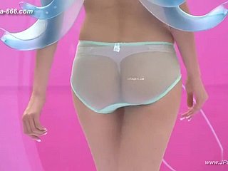 Chinees model adjacent to verleidelijke undergarments show