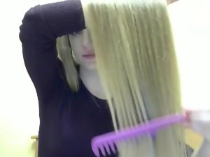 Domineer seksi Rambut Blonde, rambut panjang, rambut
